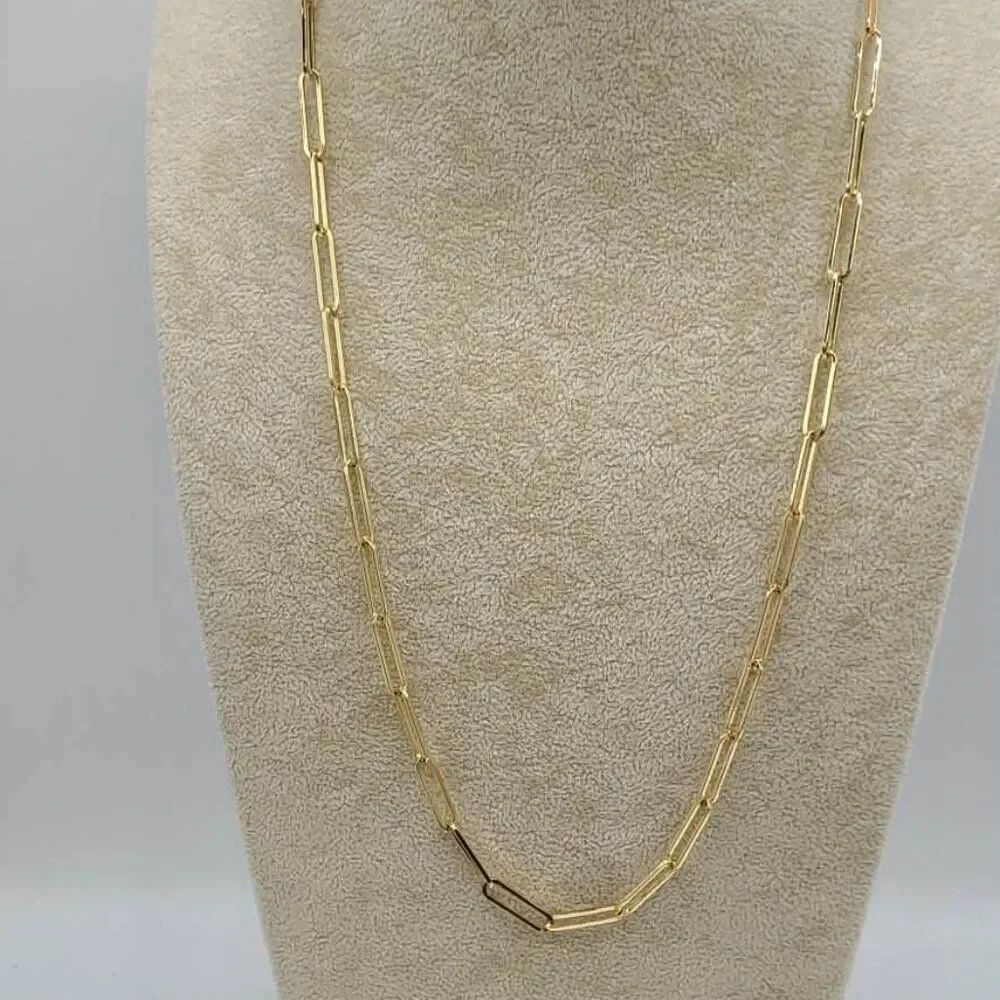 J Crew Factory Gold Tone Paper Clip Necklace NWT